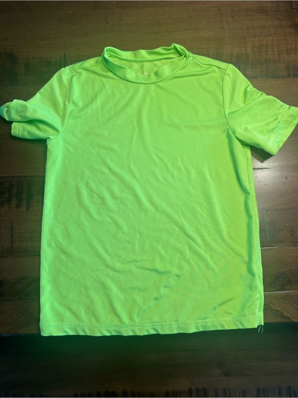 Cat & Jack Neon Green Short Sleeve Swim Rashguard- Boys M/8